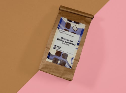 Basile et Téa - Guimauves vanille enrobées  Chocolat au Lait 39% 120g