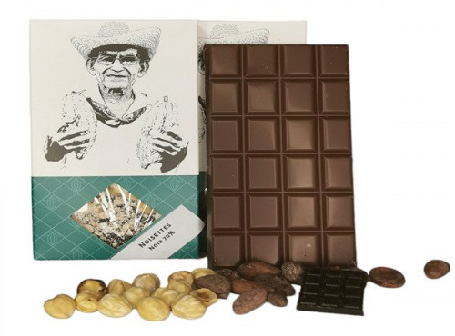 Chaloin Chocolats - Tablette de chocolat noir noisettes 110g