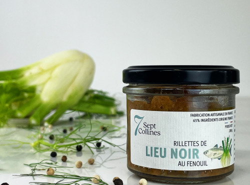 Sept Collines - Tartinable apéritif - Rillettes de Lieu Noir au Fenouil 100 g