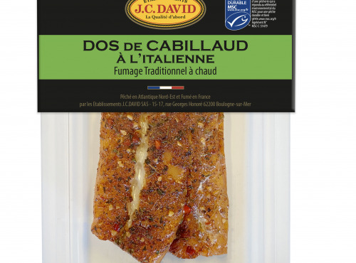 Etablissements JC David - Dos de Cabillaud MSC fumé à chaud  aux épices italiennes - 150g