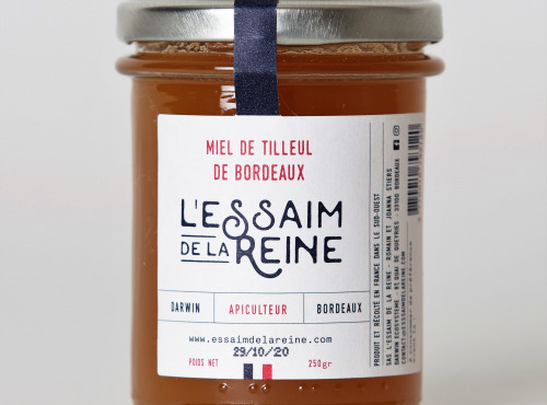 L'Essaim de la Reine - Miel de Tilleul de Bordeaux - 250g - miel crémeux récolté en France par l'apiculteur