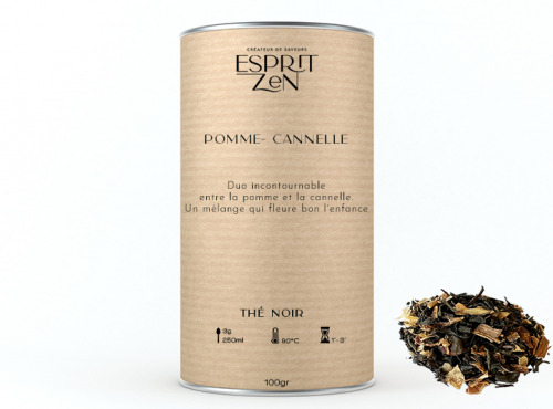 Esprit Zen - Thé Noir "Pomme Cannelle" - pomme - cannelle - Boite 100g