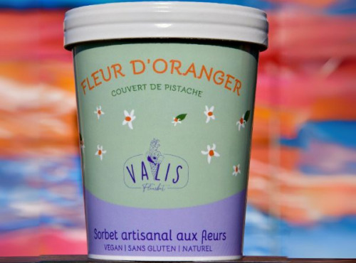 Valis Fleurbet - Sorbet Fleur d'oranger couvert de pistache 480ml