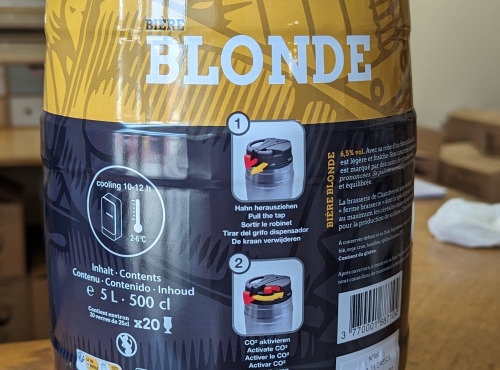 L'Eurélienne - Brasserie de Chandres - Mini fût de bière blonde L'Eurélienne en 5L