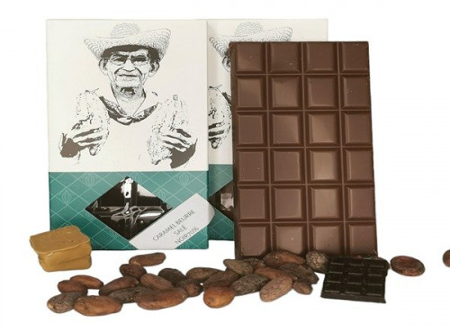 Chaloin Chocolats - Tablette de chocolat noir au caramel beurre salé 110g