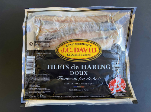 Etablissements JC David - Filets de Hareng doux fumés à l'ancienne sous vide 1kg Label Rouge