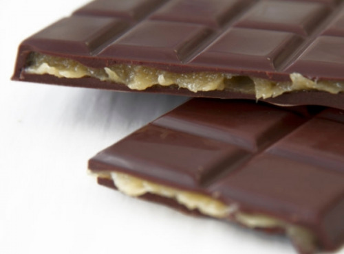 Compagnie Générale de Biscuiterie - Tablette Chocolat Noir Fourrée Caramel Clémentine