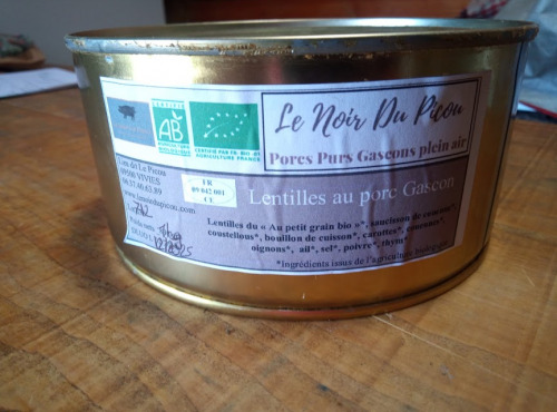 Le Noir du Picou Elodie Ribas - Lentilles Au Porc Gascon Bio