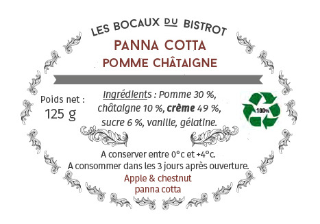Les Bocaux du Bistrot - (Lot de 2) Panna cotta pomme, châtaigne