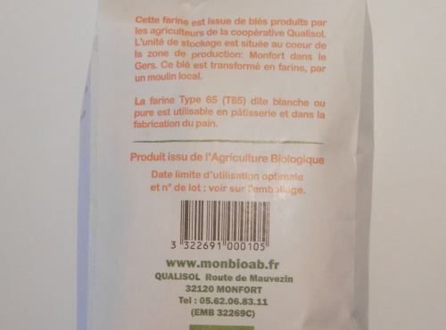 Cocotte et Potiron - Farine De Blé Bio T65 - 1kg