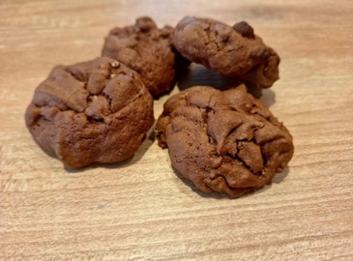Les Gourmandises de Luline - Cookies Brookies Chocolat/Eclats de Noisettes sans produit laitier x10