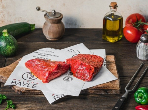 Maison BAYLE - Champions du Monde de boucherie 2016 - 400g Pavés de bœuf Label rouge marinés sauce barbecue