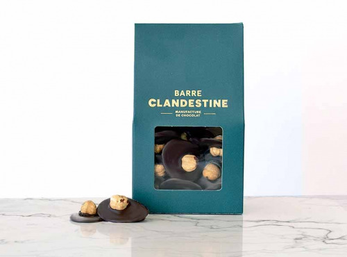 Barre Clandestine - Palets de chocolat bean to bar - Chocolat, noisettes du piémont - 130g