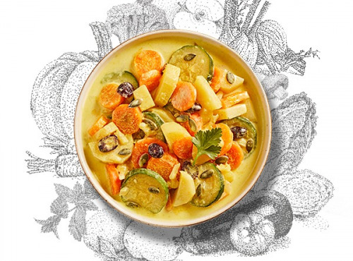 La Brouette - Pour 1 Pers, Curry Doux De Légumes, Graines De Courge Et Cranberries