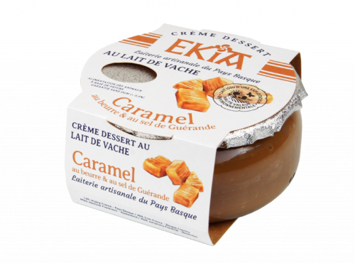 Bastidarra - Ekia - Crème Dessert Caramel Beurre Salé 125gr - Colis 8 Pots