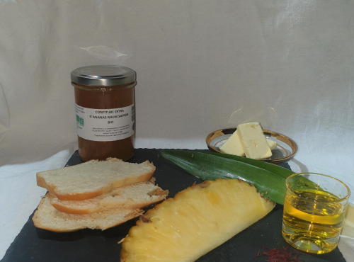 La Ferme du Montet - Confiture Extra d'ananas rhum safran BIO - 220 g