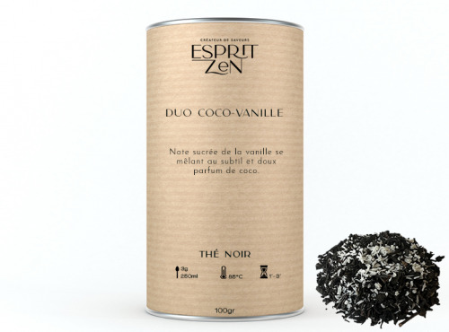 Esprit Zen - Thé Noir "Esprit des îles" - coco - vanille -  Boite 100g