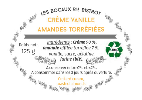 Les Bocaux du Bistrot - (Lot de 2) Crème vanille, amandes torréfiées