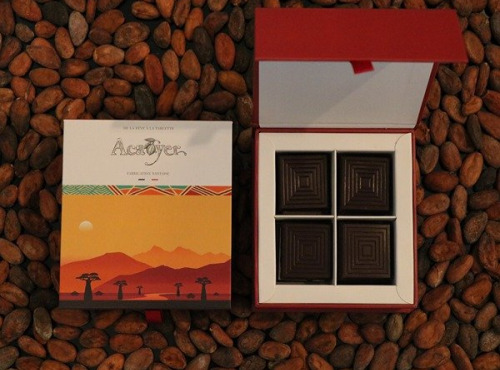 Acaoyer - Coffret carrés de chocolat noir (20 carrés)