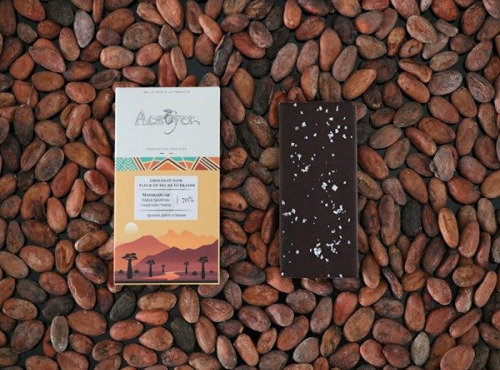 Acaoyer - Mini Tablette de chocolat Noir 70% - Madagascar - Sel de Guérande