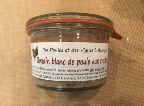 Des Poules et des Vignes à Bourgueil - Boudin blanc de poule aux truffes