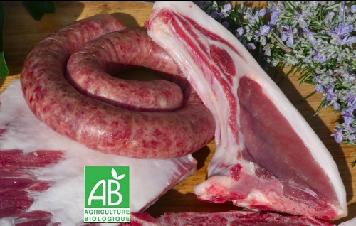 Terres EnVie - Colis viande de Porcelet Mangalica Bio - porc plein air - 1,5kg