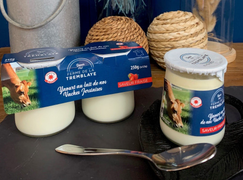 Ferme de La Tremblaye - 2 yaourts saveur fraise