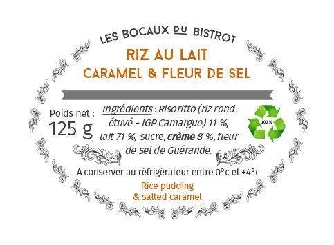 Les Bocaux du Bistrot - (Lot de 2) Riz au lait caramel et fleur de sel