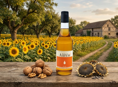 Huilerie d'Auron - Huile Nuxol 0,5L - huile de tournesol fruitée aux noix