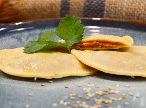 Maison Dejorges - Ravioli carotte comté sésame et note de coriandre - 6 pers