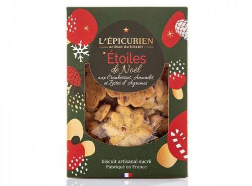 L'Epicurien - Étoiles de Noël aux Cranberries, Amandes et Zestes d’Agrumes - Boite