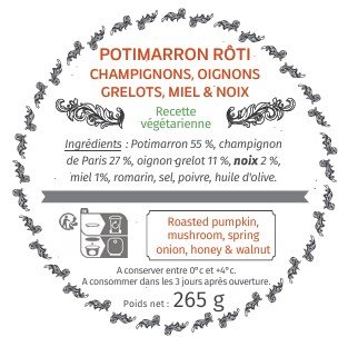 Les Bocaux du Bistrot - Potimarron rôti, champignons, oignons grelots, miel & noix
