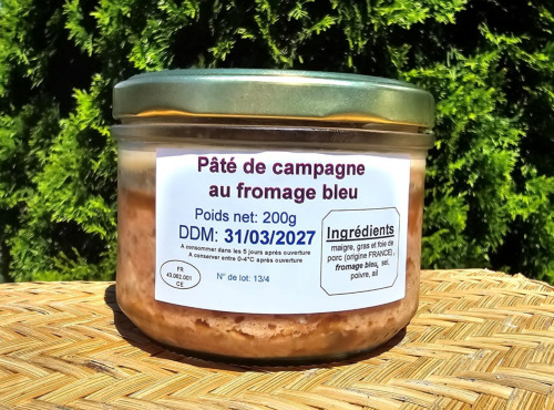 La Truite du Mézenc - Pâté de campagne fermier au fromage bleu