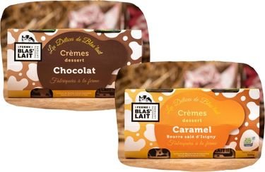 La Ferme de Blas'Lait - Lot Crèmes desserts Caramel beurre salé x4 et chocolat x4