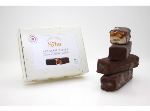 Sÿba - Glaces végétales - Coffret De 4 Barres Glacées | cacahuète Caramel Chocolat