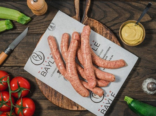 Maison BAYLE - Champions du Monde de boucherie 2016 - 6 Saucisses saveur Dijonnaise moutarde Barbecue
