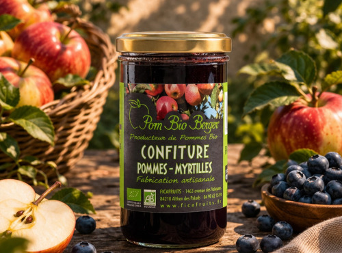 Pom Bio Berger - Confiture Pommes-Myrtilles Bio