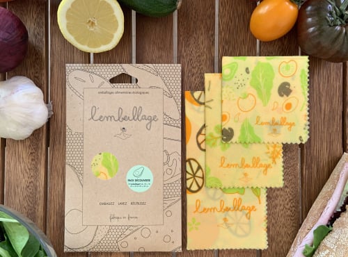 L'embeillage - Emballage alimentaire réutilisable - Bee wrap - Pack 3 formats