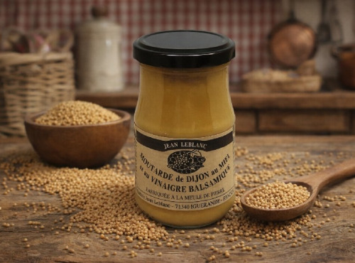 La Maison du Charolais - Moutarde au miel et vinaigre balsamique Leblanc  210g