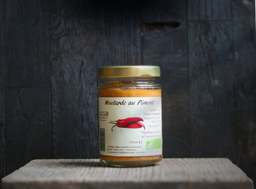 Elevage de Cochons en Forêt et Produits du Terroir Jurassien - Moutarde au Piment - 110ml