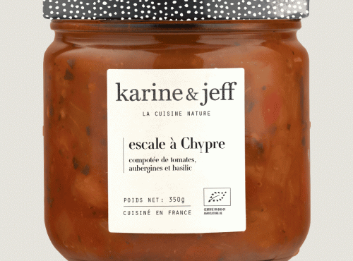 Karine & Jeff - Compotée de tomates, aubergines et basilic 6x350g