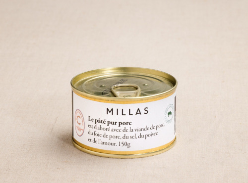 Maison Millas - Pâté classique pur porc - conserve 150g