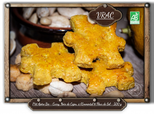 P'tit Bout d'Alsace - P'tit Apéro Bio - Curry, Noix de Cajou, à l'Emmental & Fleur de Sel - 500 g (VRAC)