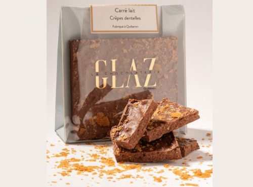 Glaz la chocolaterie de la presqu’île - [Précommande] Carré chocolat lait crêpes dentelles