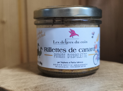 Les Délices du Coin - Rillettes de canard piment d'Espelette 80g