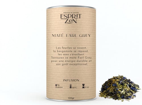 Esprit Zen - Infusion plaisir  " Maté Earl Grey " - Boite de 100