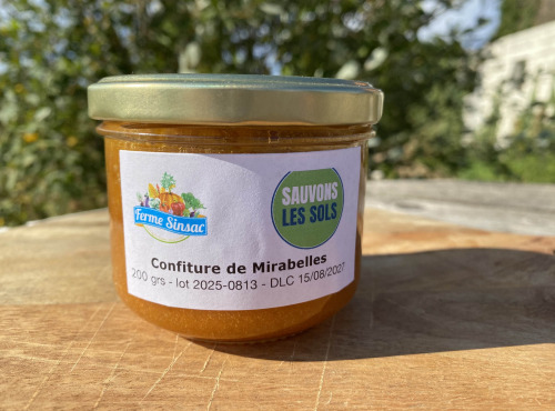 Ferme Sinsac - confiture de mirabelles en pot de 200 grs
