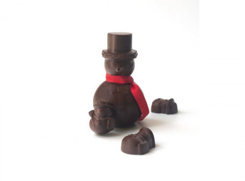 Mon jardin chocolaté - Bonhomme de neige surprise bio chocolat noir