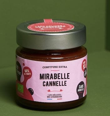 Les Délices de l’Ogresse - Confiture Extra Bio Mirabelle Cannelle 140g