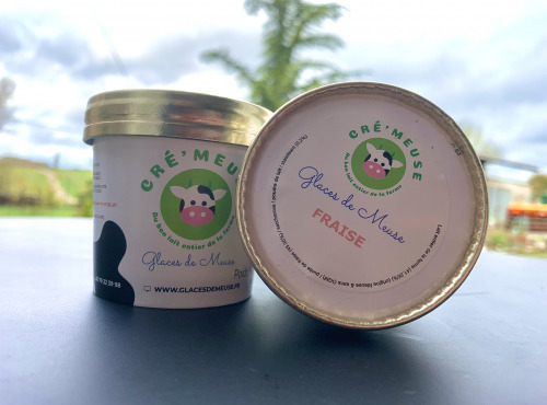 Glaces de Meuse - P'tit pot "Fraise" - Crème glacée (90gr)